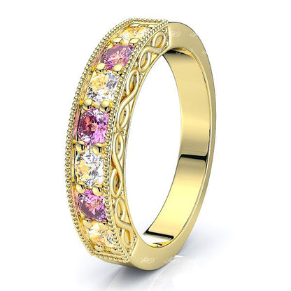 Yellow Diamond and Pink Sapphire