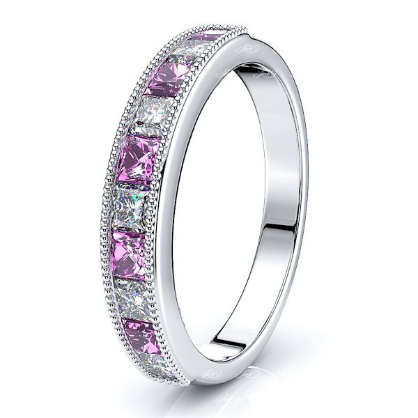 White Diamond and Pink Sapphire