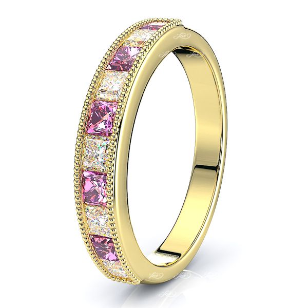 Yellow Diamond and Pink Sapphire