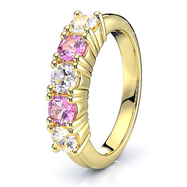 Yellow Diamond and Pink Sapphire