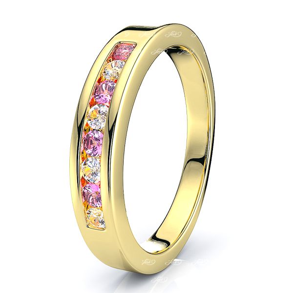 Yellow Diamond and Pink Sapphire