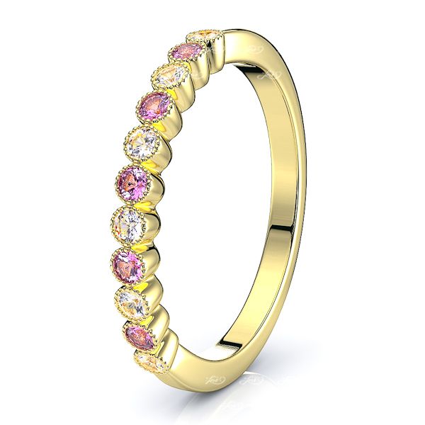 Yellow Diamond and Pink Sapphire