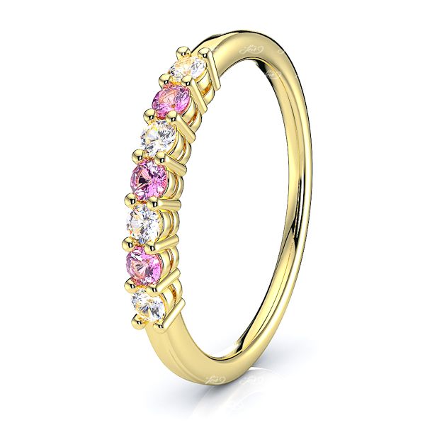 Yellow Diamond and Pink Sapphire