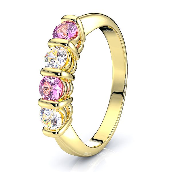 Yellow Diamond and Pink Sapphire