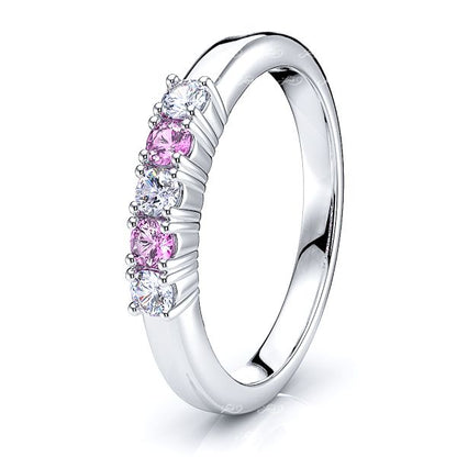 White Diamond and Pink Sapphire