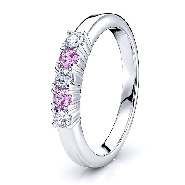 White Diamond and Pink Sapphire