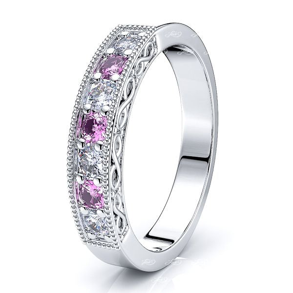 White Diamond and Pink Sapphire