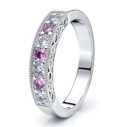 White Diamond and Pink Sapphire