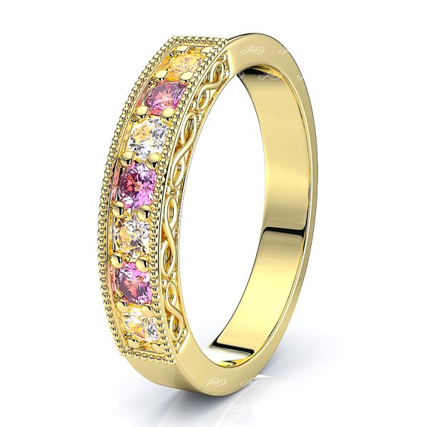 Yellow Diamond and Pink Sapphire