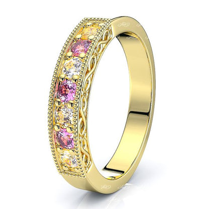 Yellow Diamond and Pink Sapphire