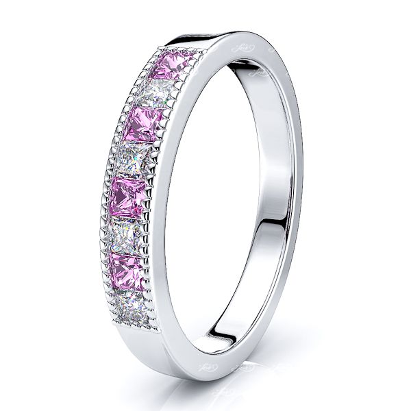 White Diamond and Pink Sapphire