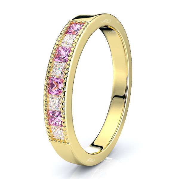 Yellow Diamond and Pink Sapphire
