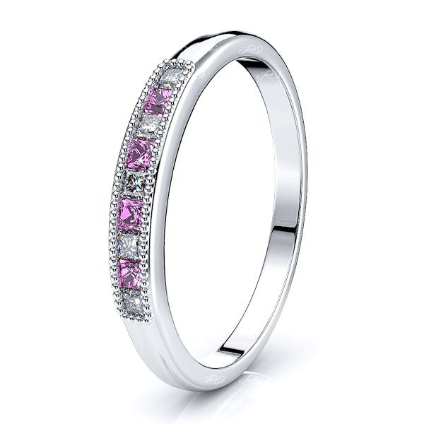 White Diamond and Pink Sapphire