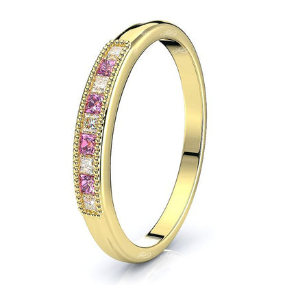 Yellow Diamond and Pink Sapphire