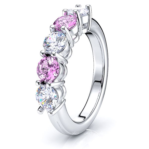 White Diamond and Pink Sapphire