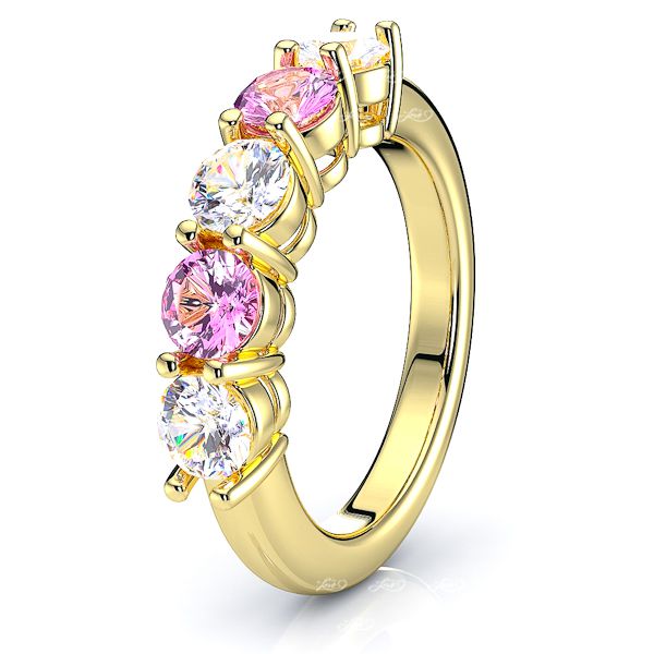 Yellow Diamond and Pink Sapphire