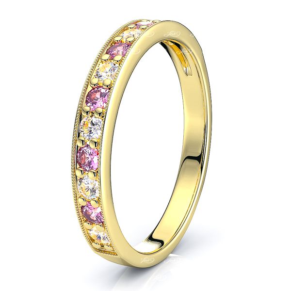 Yellow Diamond and Pink Sapphire