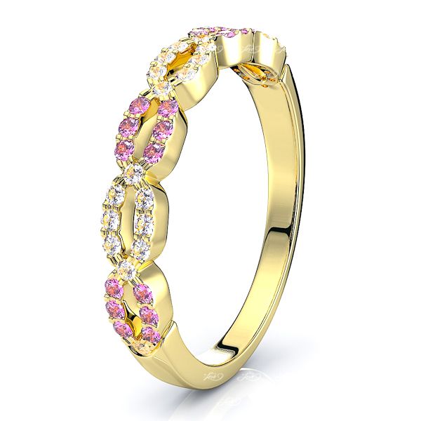 Yellow Diamond and Pink Sapphire