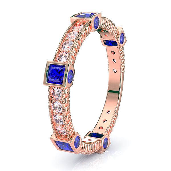 Rose Diamond and Blue Sapphire
