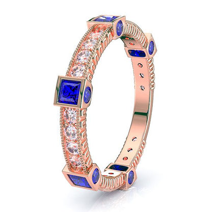 Rose Diamond and Blue Sapphire