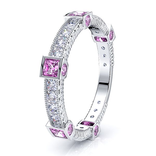 White Diamond and Pink Sapphire