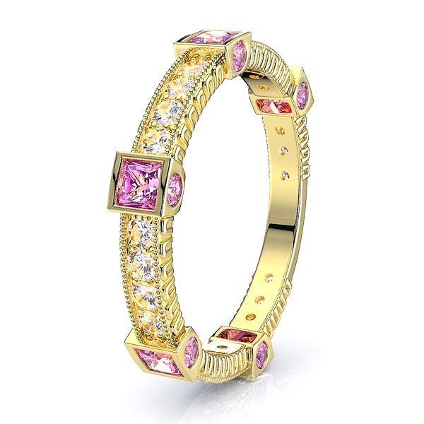 Yellow Diamond and Pink Sapphire