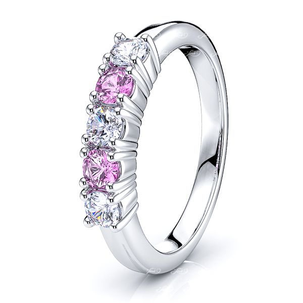 White Diamond and Pink Sapphire