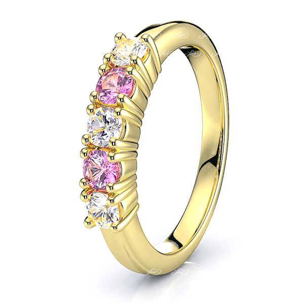 Yellow Diamond and Pink Sapphire
