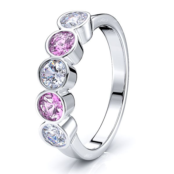 White Diamond and Pink Sapphire