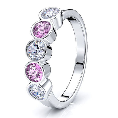 White Diamond and Pink Sapphire