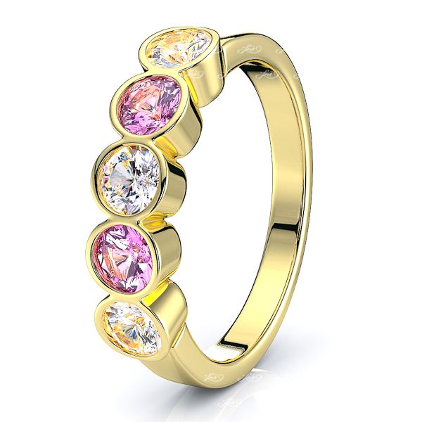 Yellow Diamond and Pink Sapphire