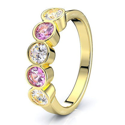 Yellow Diamond and Pink Sapphire