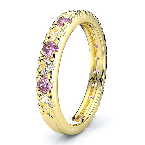 Yellow Diamond and Pink Sapphire