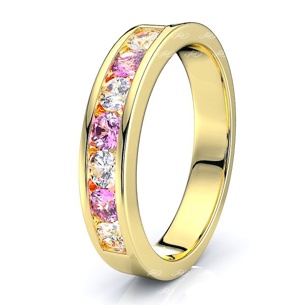 Yellow Diamond and Pink Sapphire