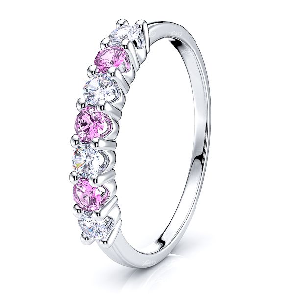 White Diamond and Pink Sapphire