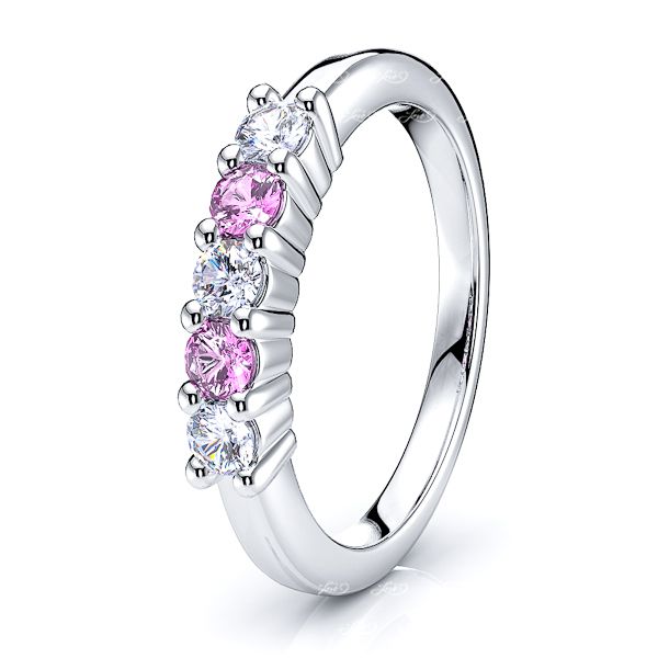 White Diamond and Pink Sapphire