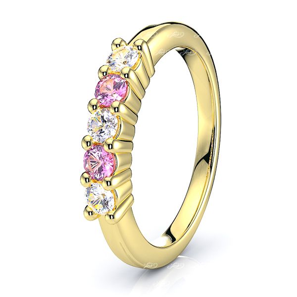 Yellow Diamond and Pink Sapphire