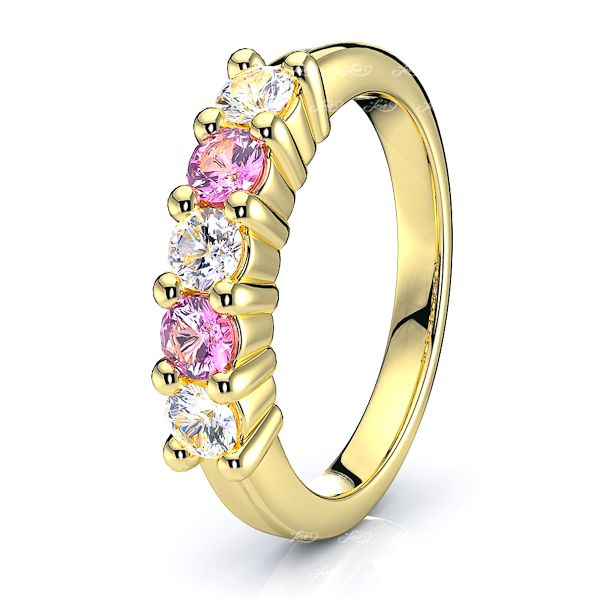 Yellow Diamond and Pink Sapphire