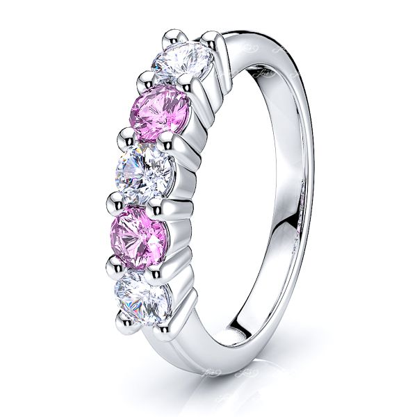 White Diamond and Pink Sapphire