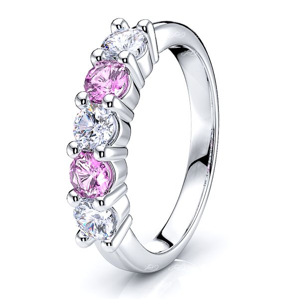White Diamond and Pink Sapphire
