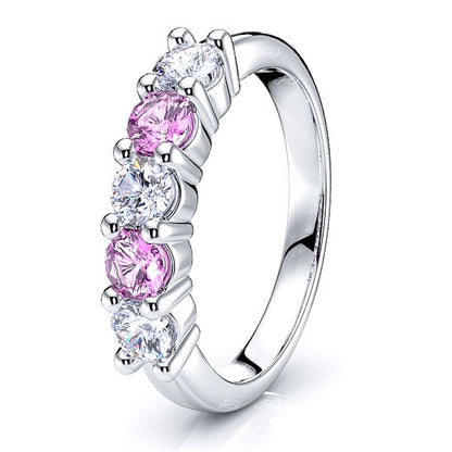 White Diamond and Pink Sapphire