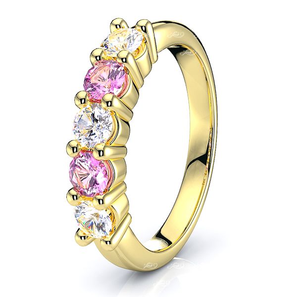 Yellow Diamond and Pink Sapphire