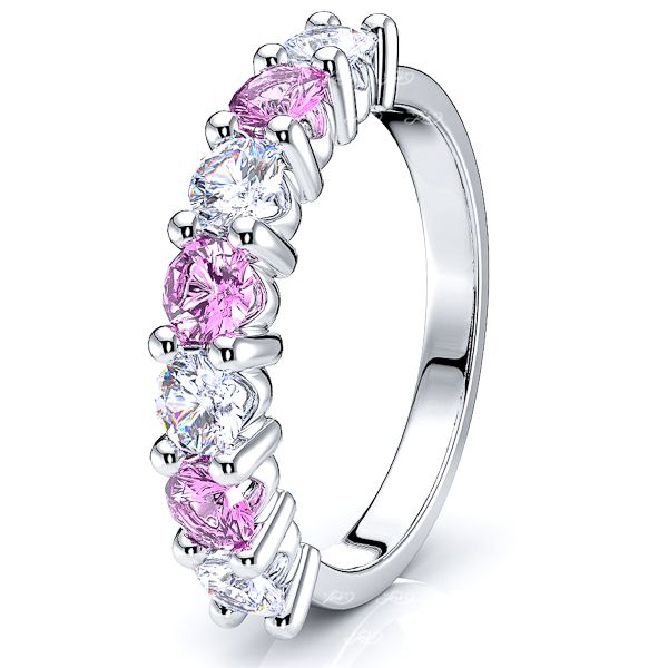 White Diamond and Pink Sapphire