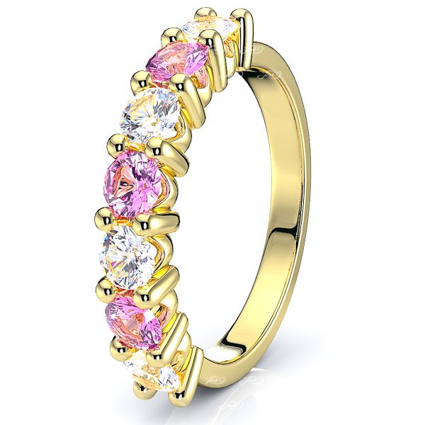 Yellow Diamond and Pink Sapphire