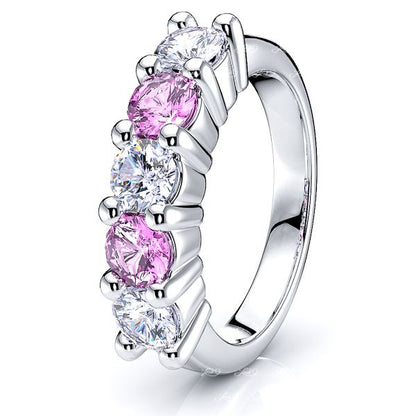 White Diamond and Pink Sapphire