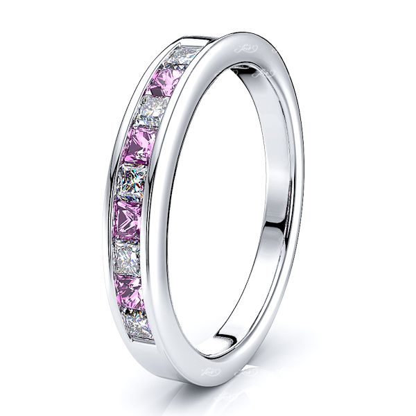 White Diamond and Pink Sapphire