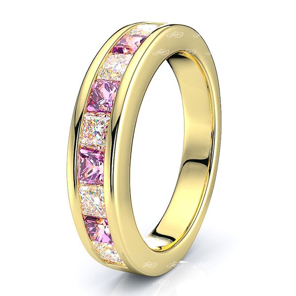 Yellow Diamond and Pink Sapphire
