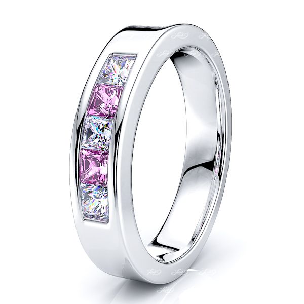 White Diamond and Pink Sapphire