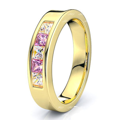 Yellow Diamond and Pink Sapphire