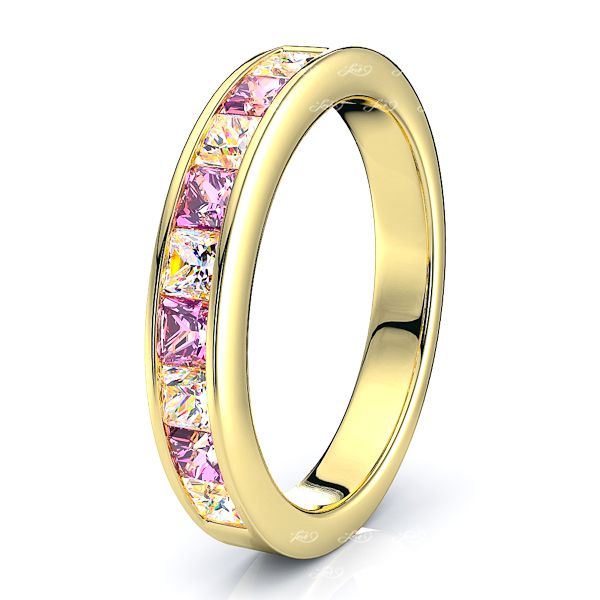 Yellow Diamond and Pink Sapphire